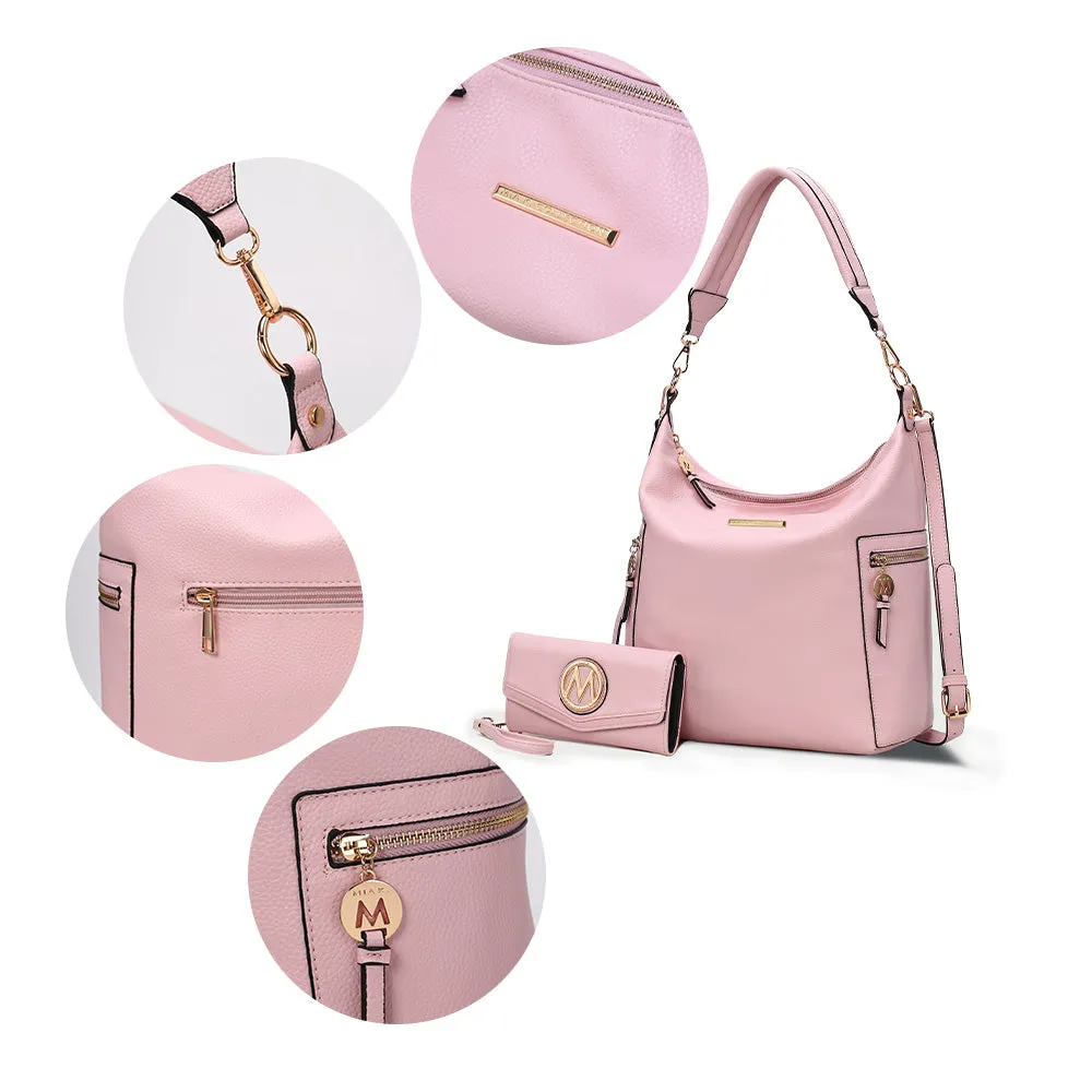 Ophelia Vegan Leather Women’s Hobo Bag with Wallet – 2 pieces