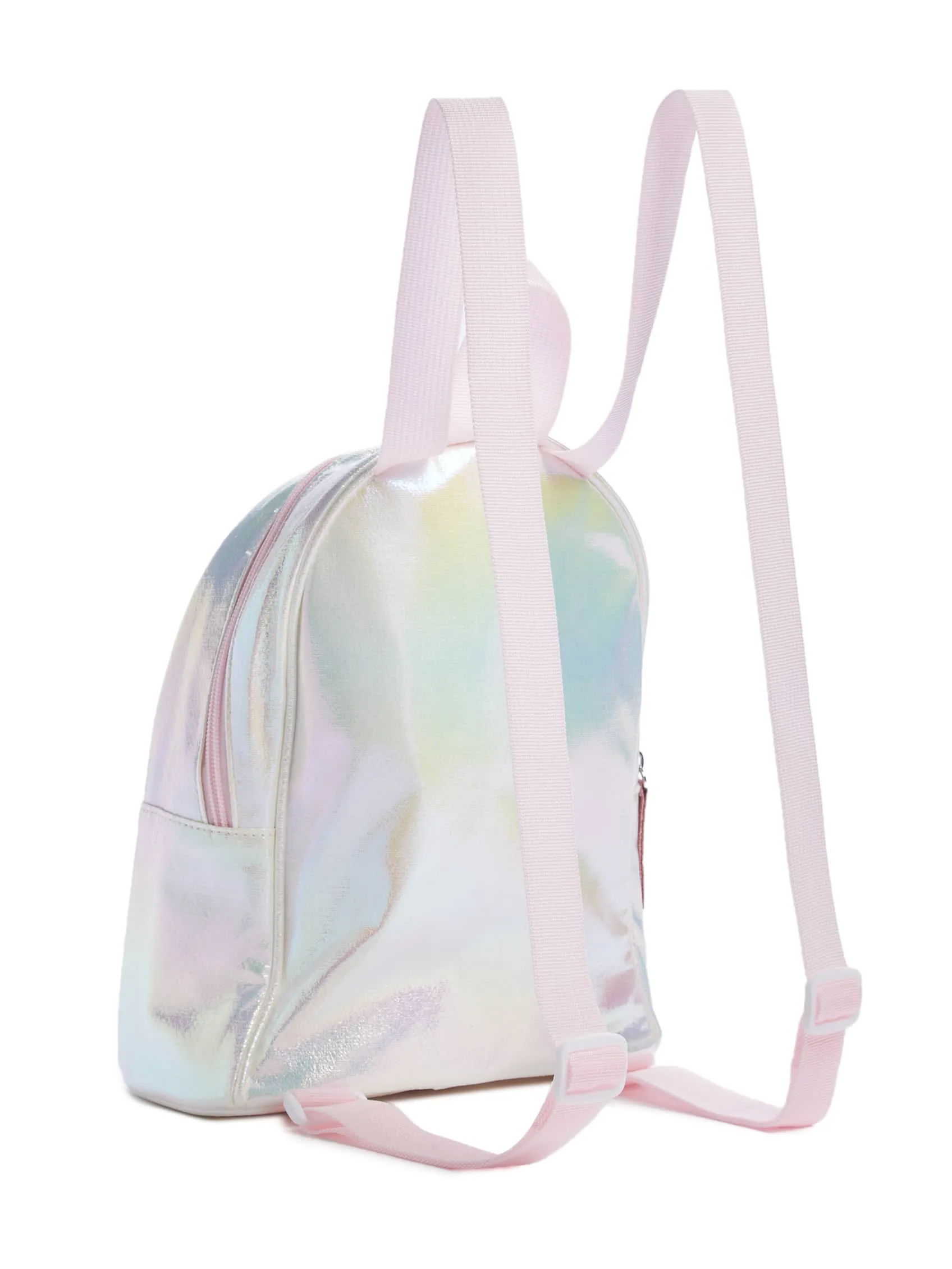 Quilted Iridescent Heart Logo Backpack