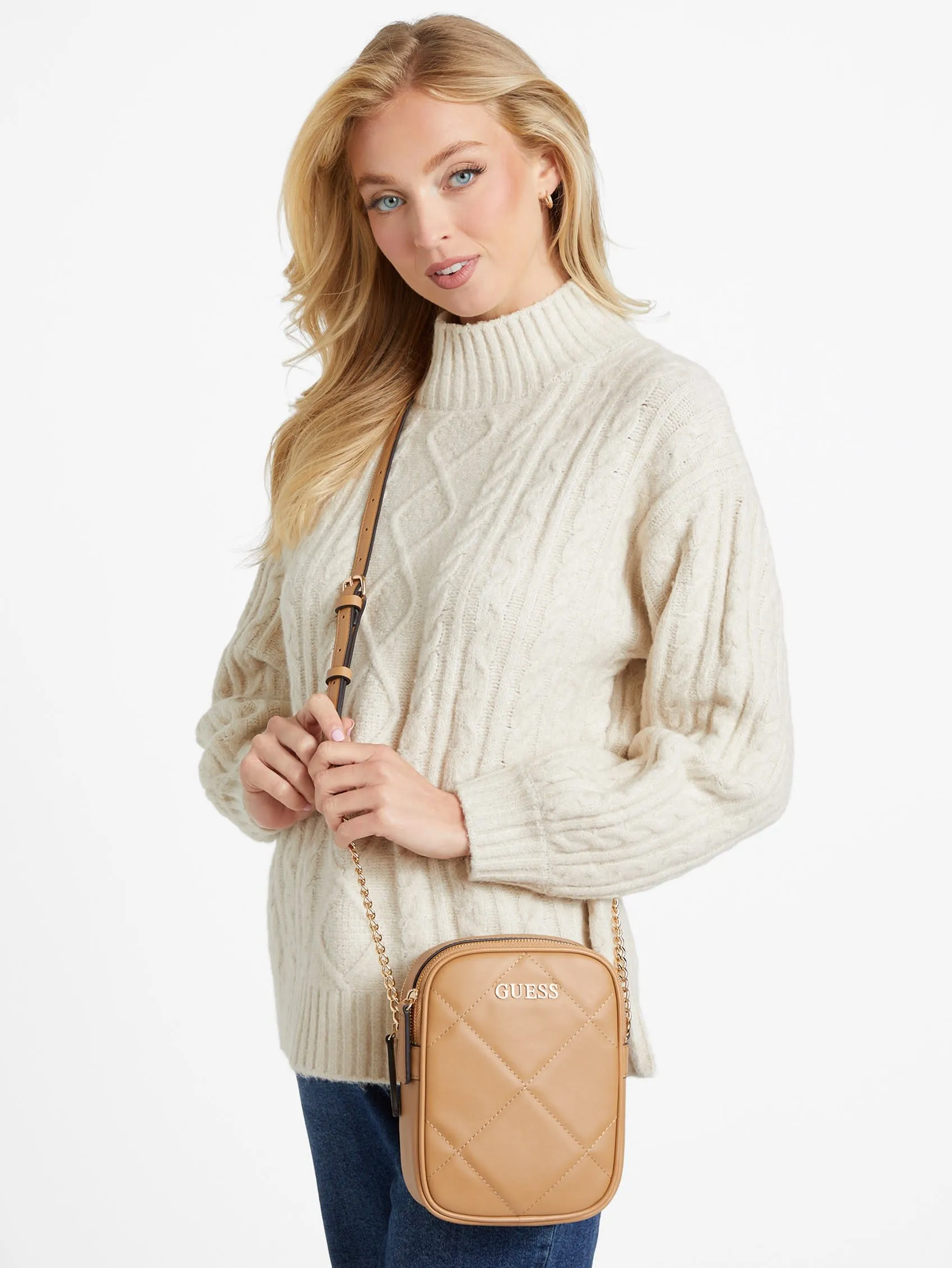 Quincey Quilted Mini Double-Zip Crossbody