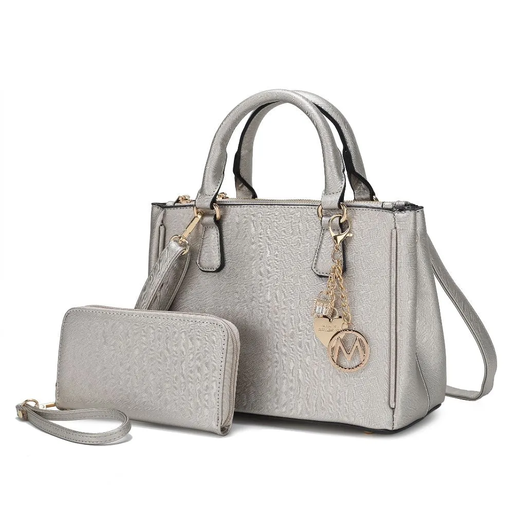 Ruth Vegan Leather Women’s Satchel Bag with Wallet – 2 pieces