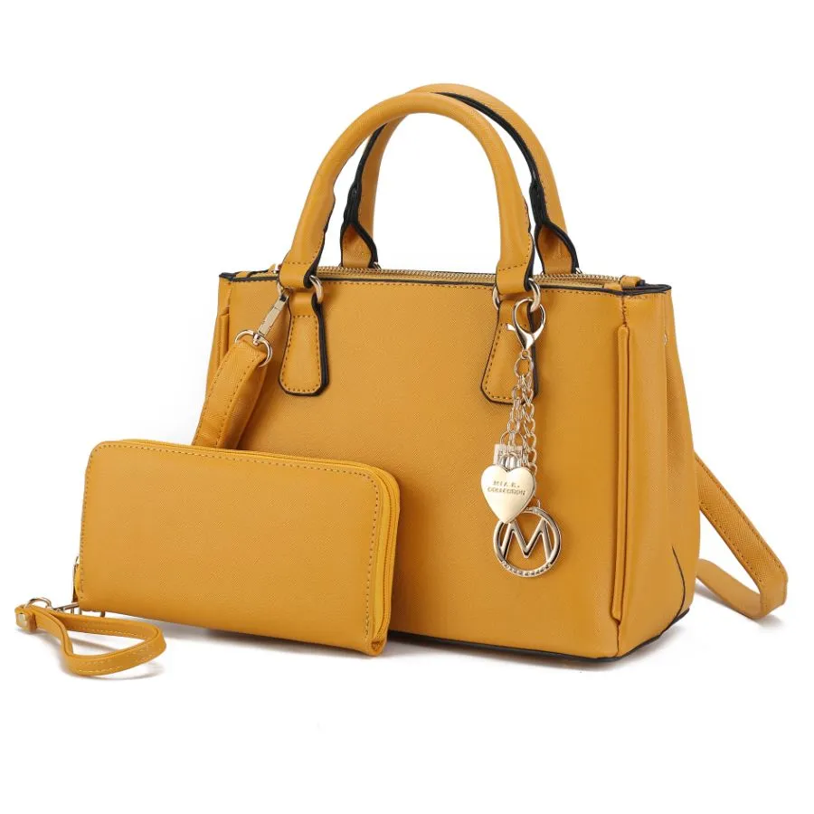 Ruth Vegan Leather Women’s Satchel Bag with Wallet – 2 pieces