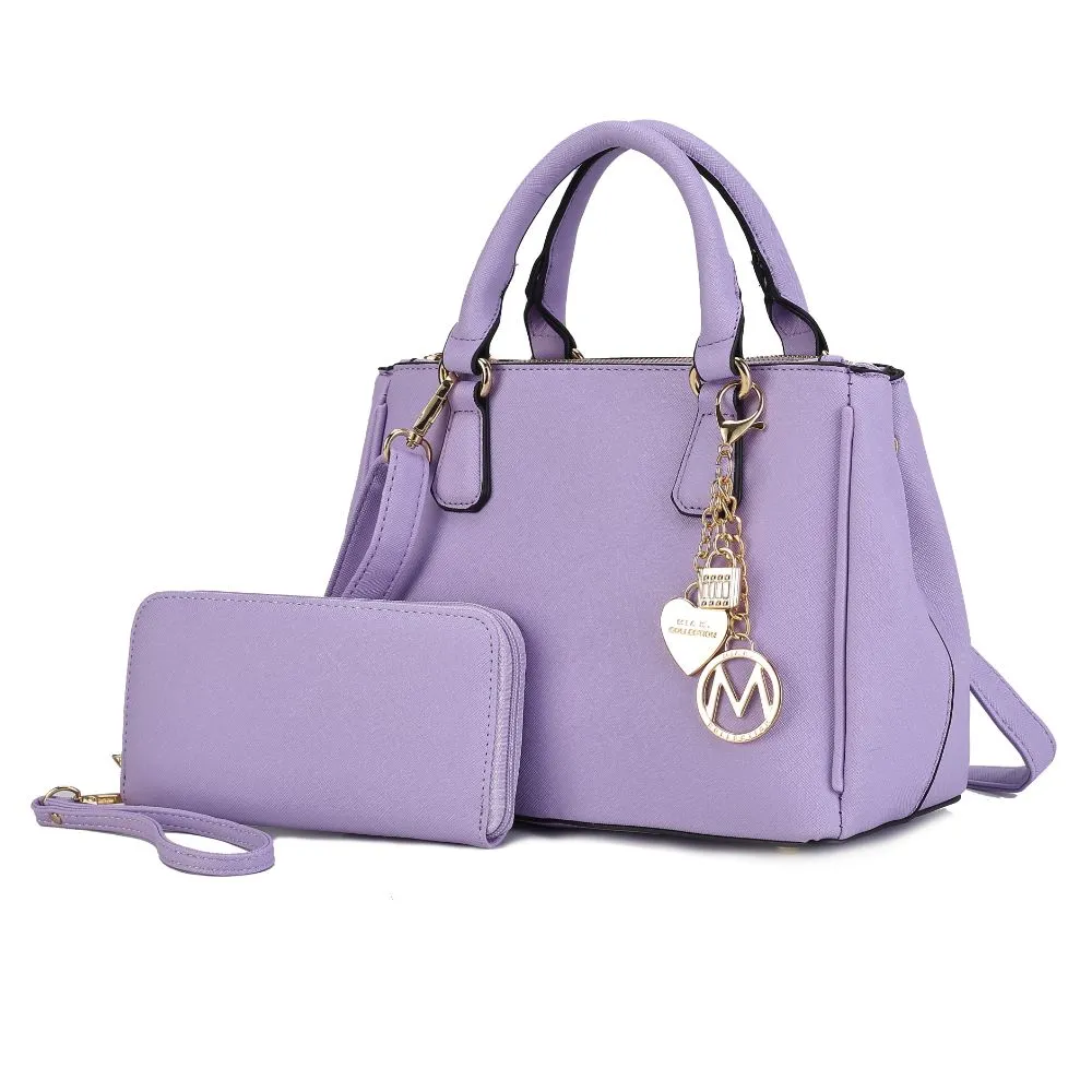 Ruth Vegan Leather Women’s Satchel Bag with Wallet – 2 pieces