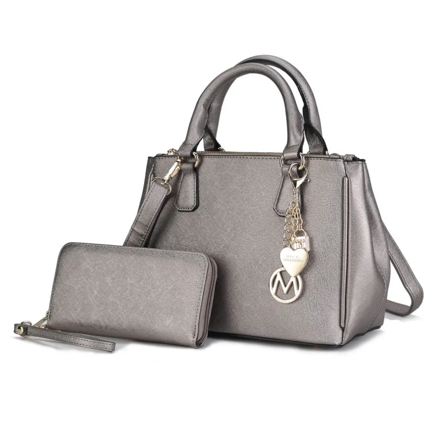 Ruth Vegan Leather Women’s Satchel Bag with Wallet – 2 pieces