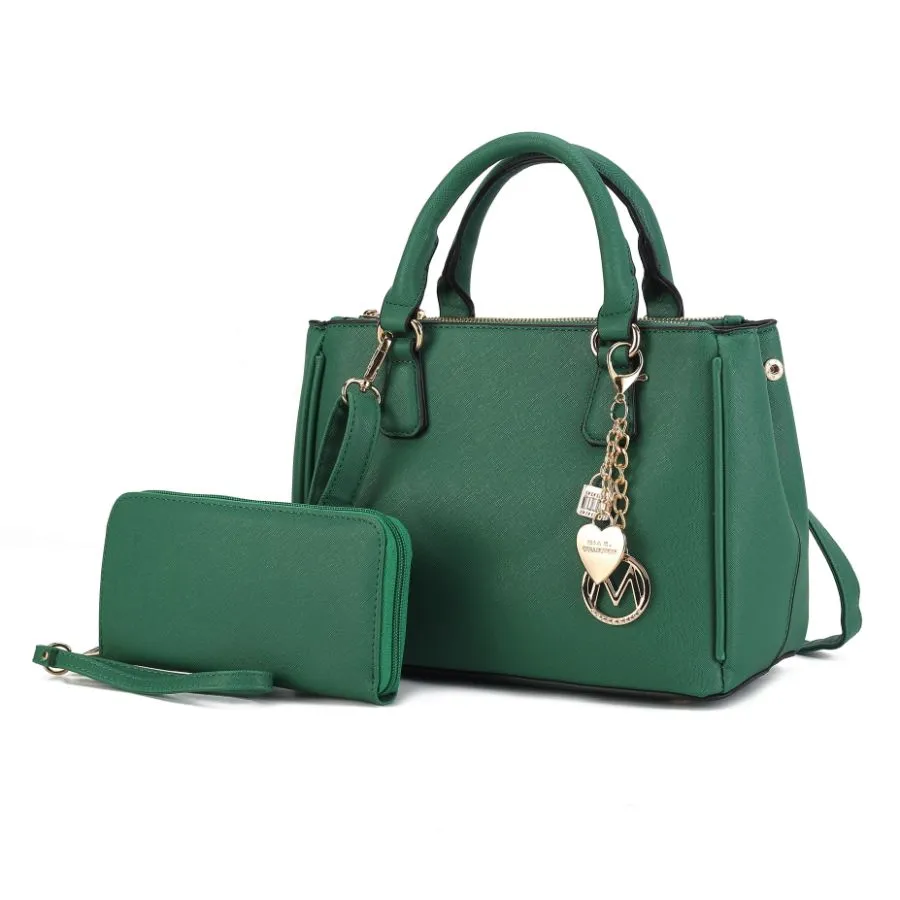 Ruth Vegan Leather Women’s Satchel Bag with Wallet – 2 pieces