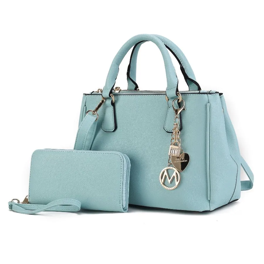 Ruth Vegan Leather Women’s Satchel Bag with Wallet – 2 pieces