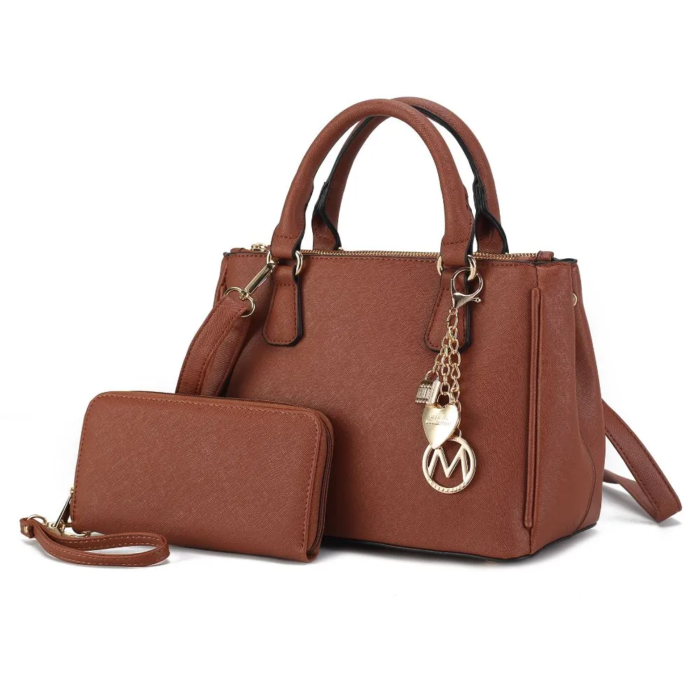 Ruth Vegan Leather Women’s Satchel Bag with Wallet – 2 pieces