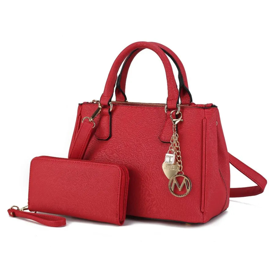 Ruth Vegan Leather Women’s Satchel Bag with Wallet – 2 pieces