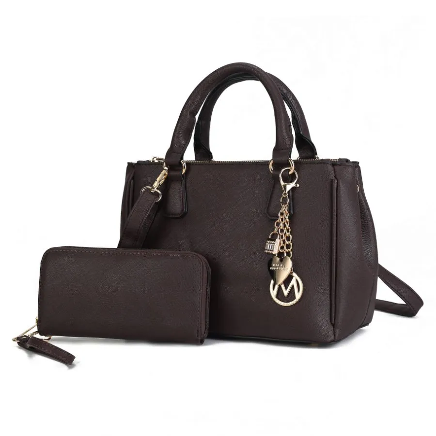 Ruth Vegan Leather Women’s Satchel Bag with Wallet – 2 pieces
