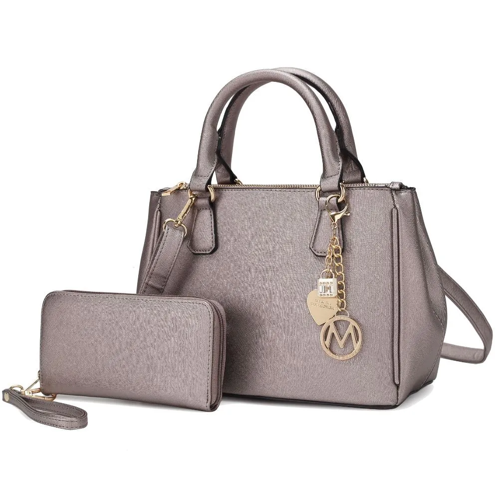 Ruth Vegan Leather Women’s Satchel Bag with Wallet – 2 pieces