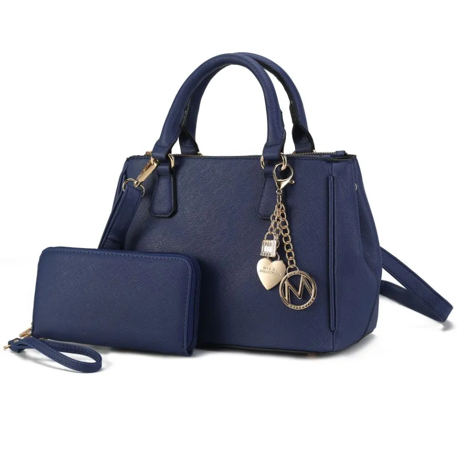 Ruth Vegan Leather Women’s Satchel Bag with Wallet – 2 pieces