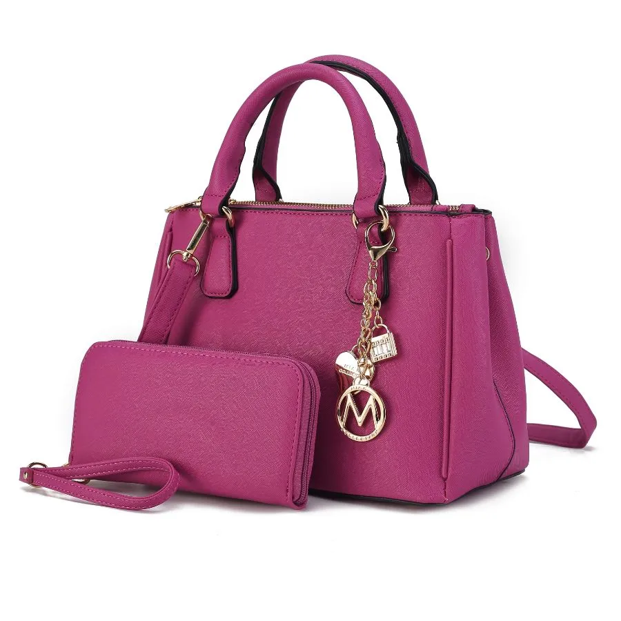 Ruth Vegan Leather Women’s Satchel Bag with Wallet – 2 pieces