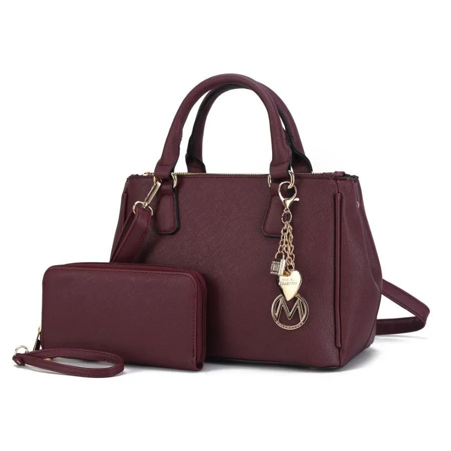 Ruth Vegan Leather Women’s Satchel Bag with Wallet – 2 pieces