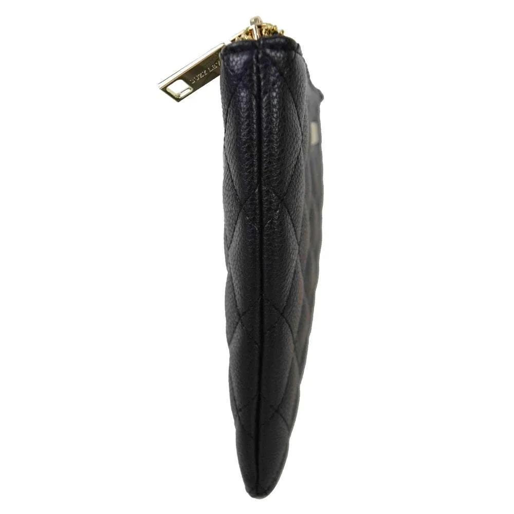 Suzy Levian Small Faux Leather Quilted Clutch Handbag