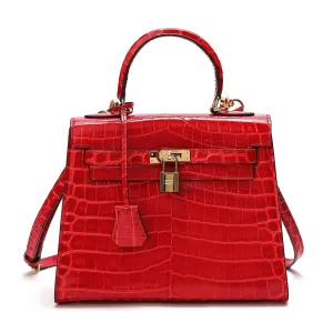 Tiffany & Fred Alligator Embossed Leather Grace Satchel