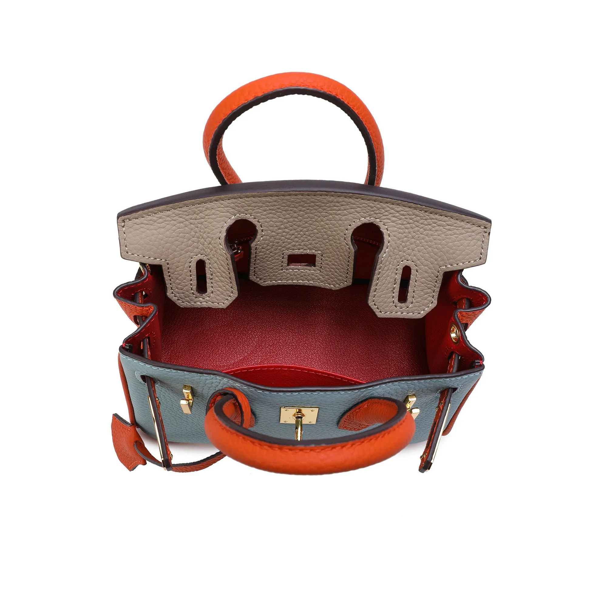 Tiffany & Fred Alligator Embossed Leather Mini Satchel/ Shoulder Bag