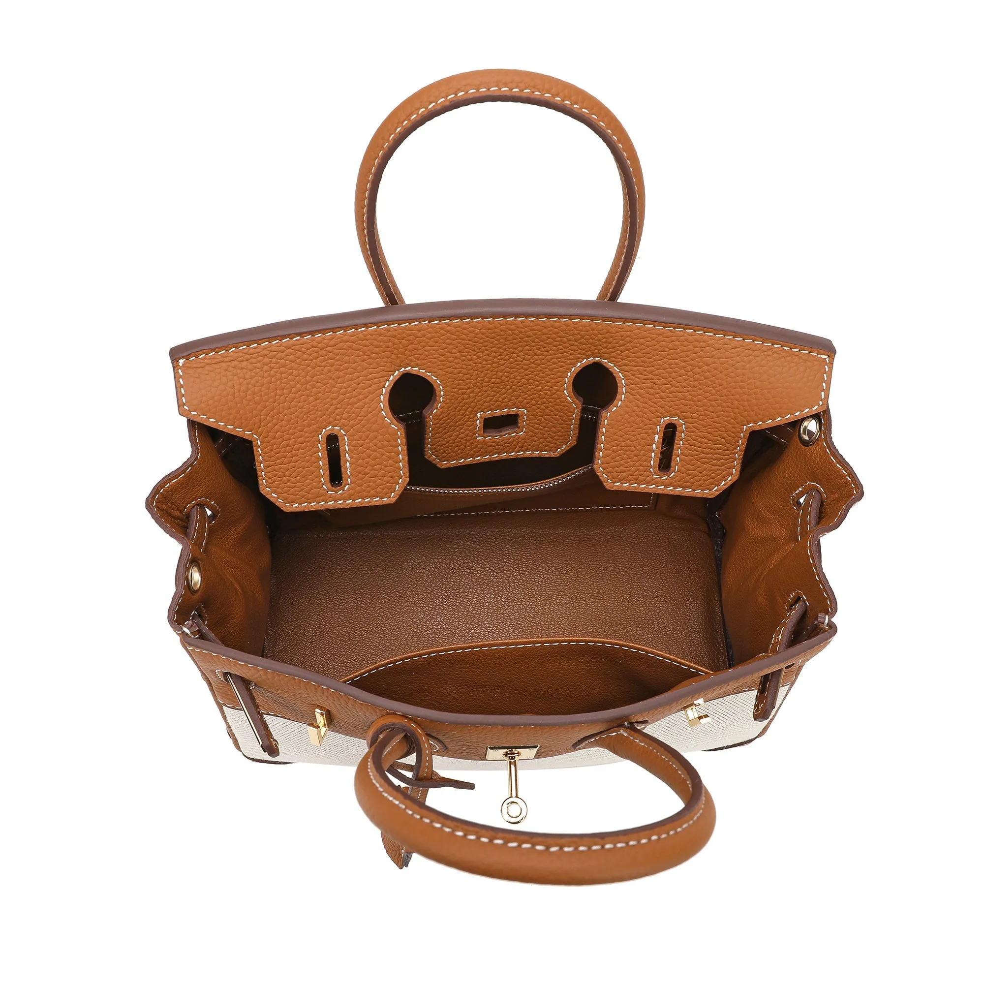 Tiffany & Fred Canvas & Leather Satchel/Shoulder Bag