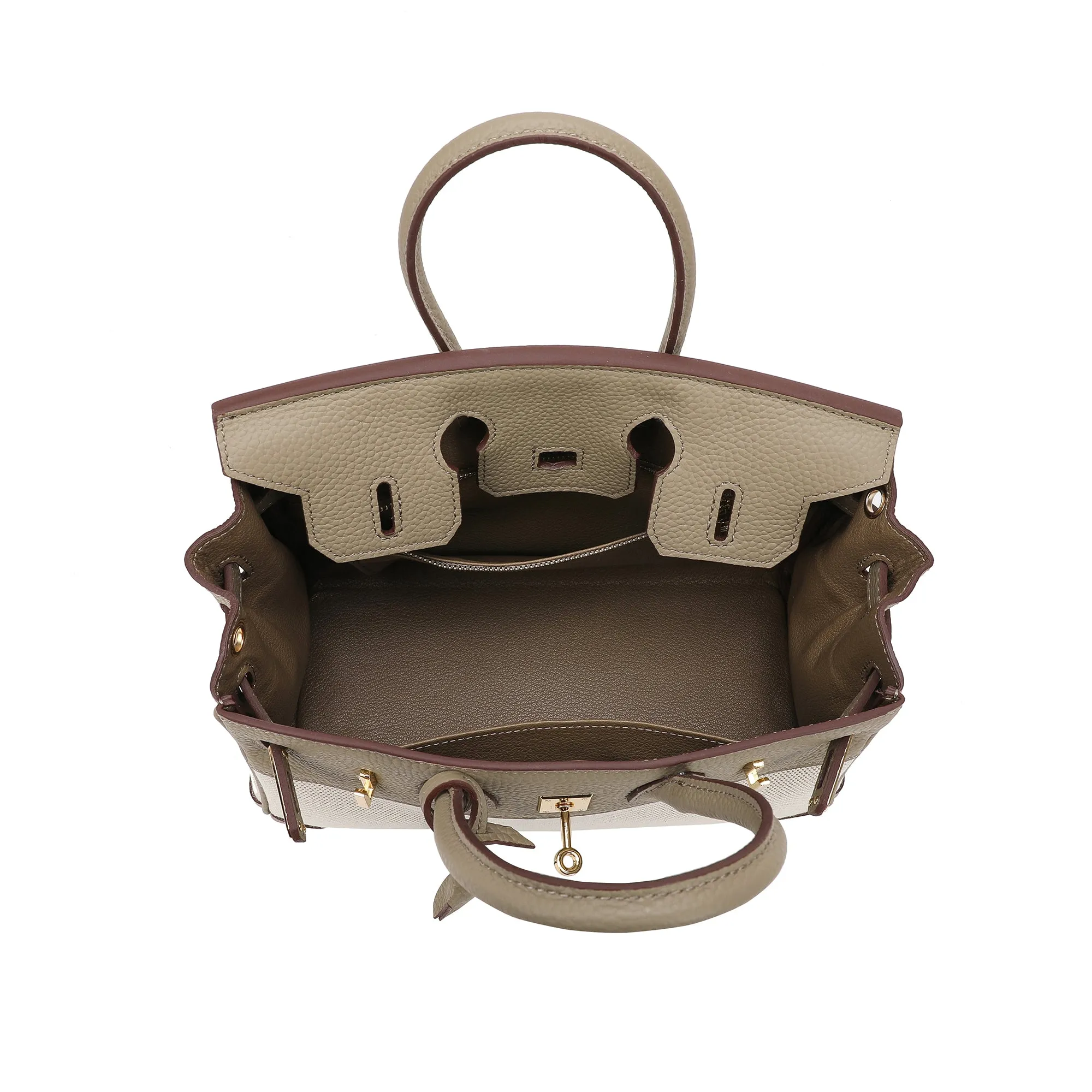 Tiffany & Fred Canvas & Leather Satchel/Shoulder Bag
