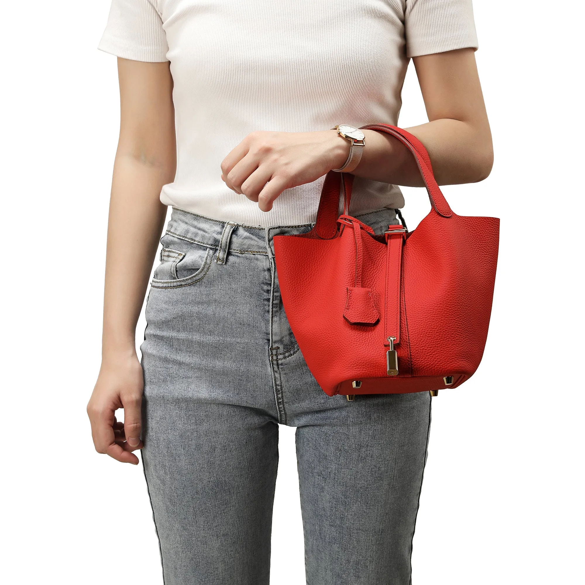 Tiffany & Fred Full-grain Leather Top-Handle Bag