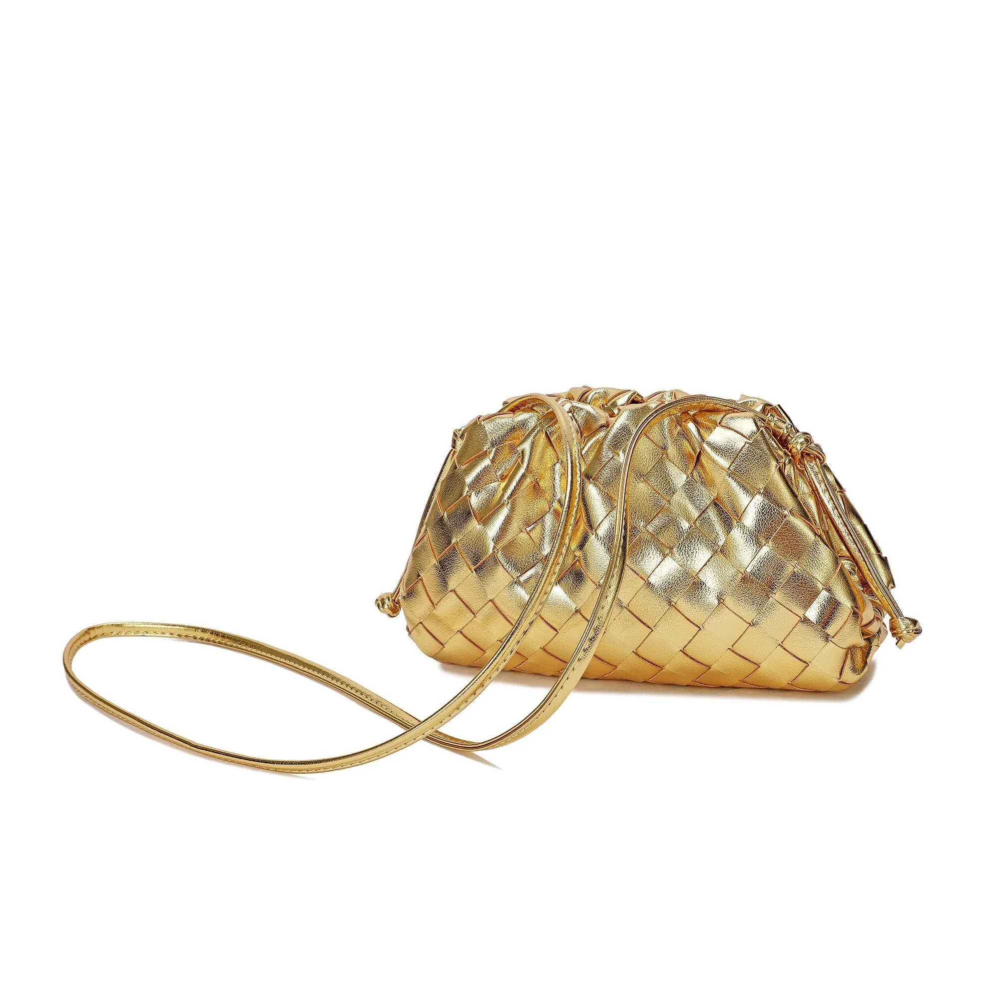 Tiffany & Fred Full Grain Woven Leather Pouch/ Shoulder/ Clutch Bag