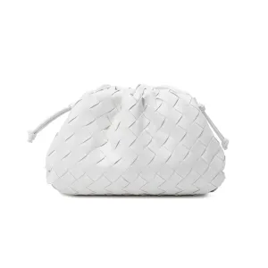 Tiffany & Fred Full Grain Woven Leather Pouch/ Shoulder/ Clutch Bag