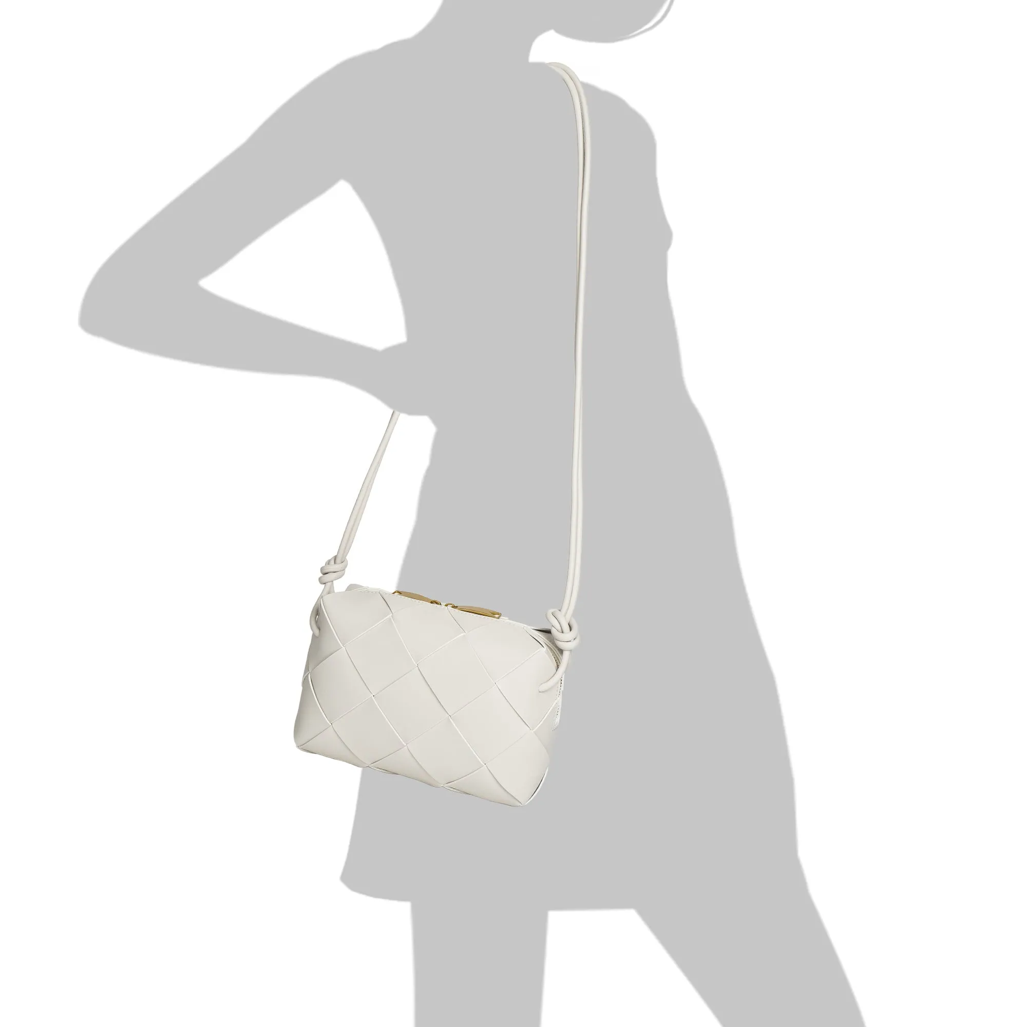 Tiffany & Fred Smooth Woven Leather Top-Handle Crossbody/Shoulder Bag