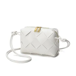 Tiffany & Fred Smooth Woven Leather Top-Handle Crossbody/Shoulder Bag