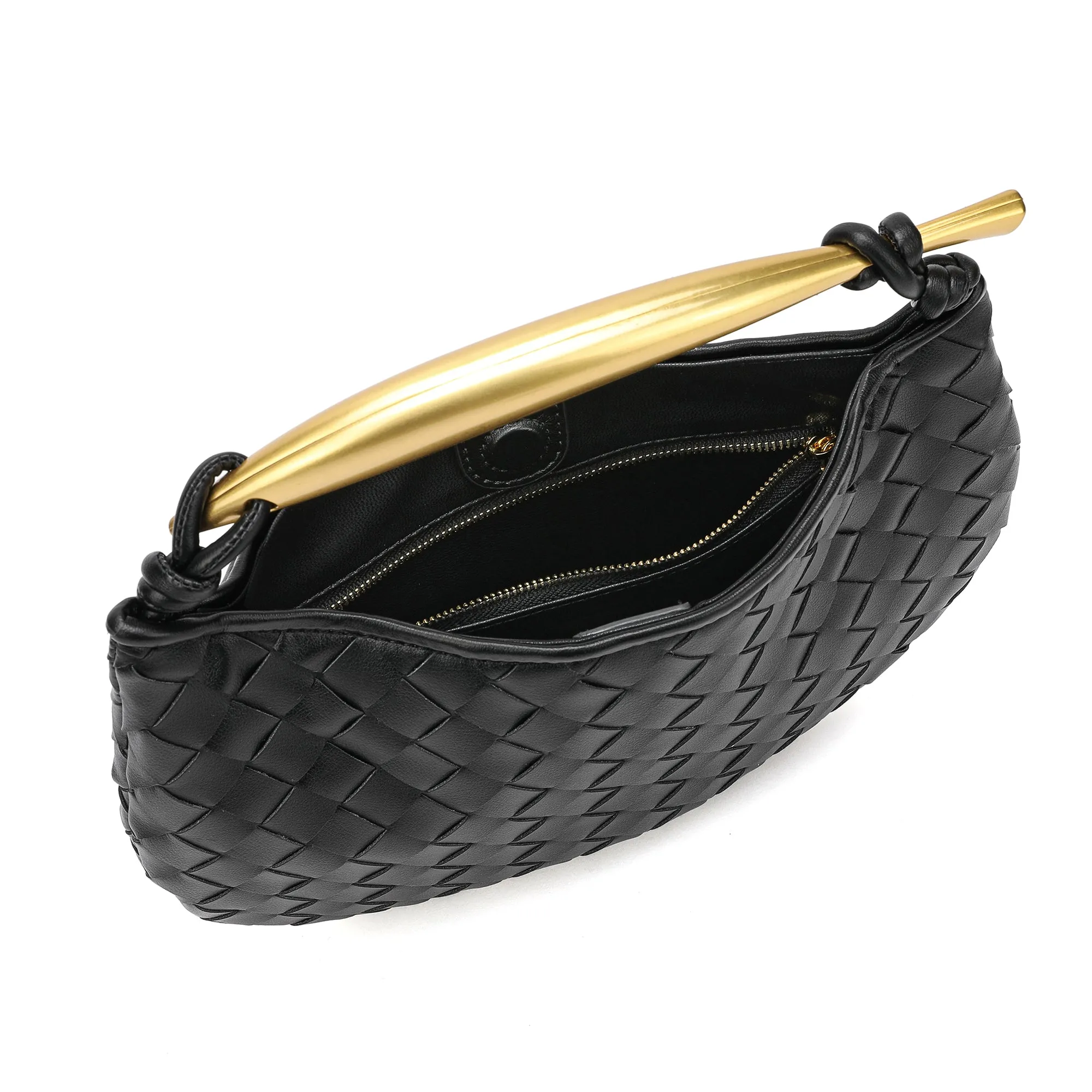Tiffany & Fred Woven Leather Top-Handle Bag/Clutch