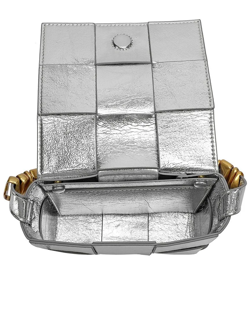 Tiffany & Fred Woven Metallic Leather Crossbody