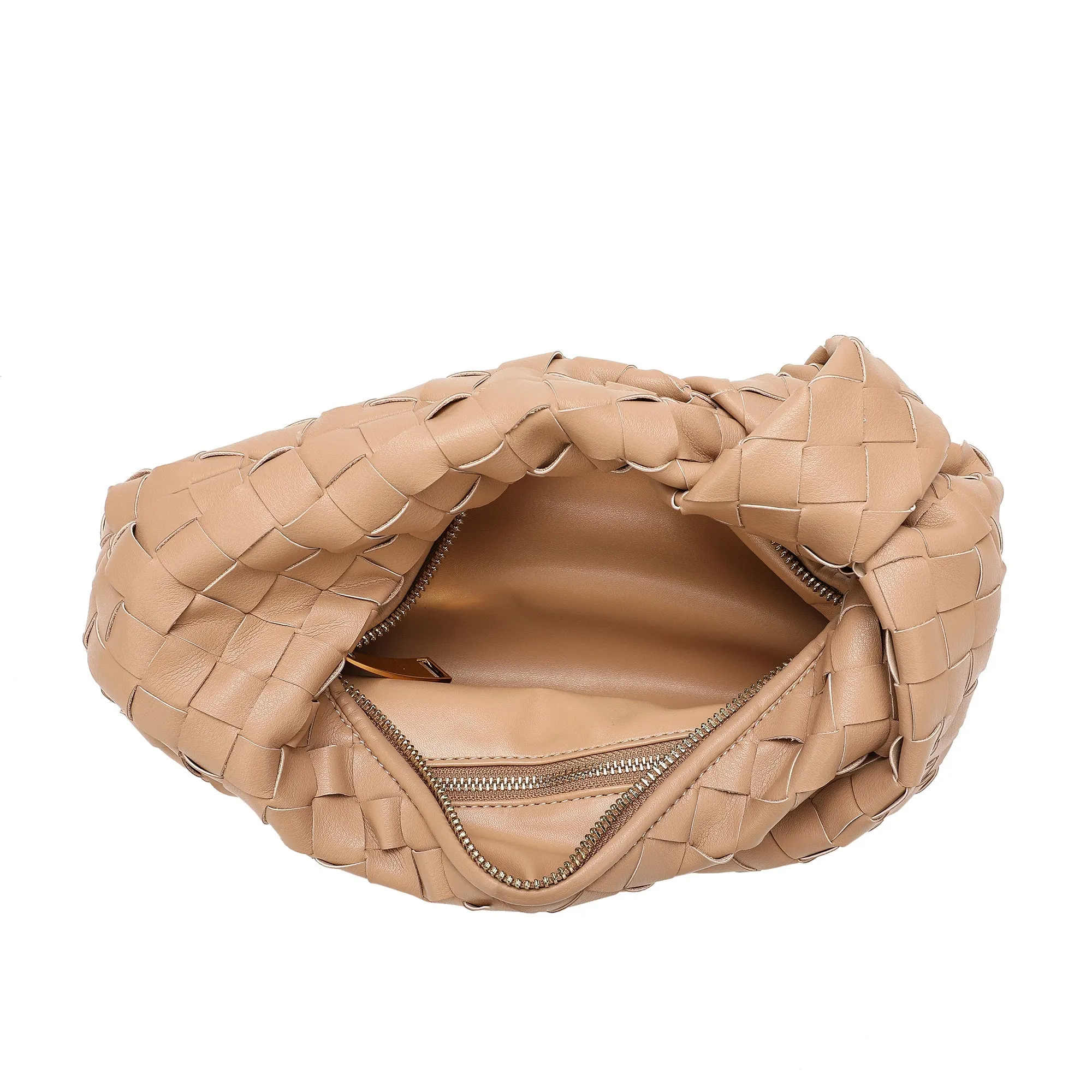 Tiffany & Fred Woven Sheepskin Knot Pouch Bag