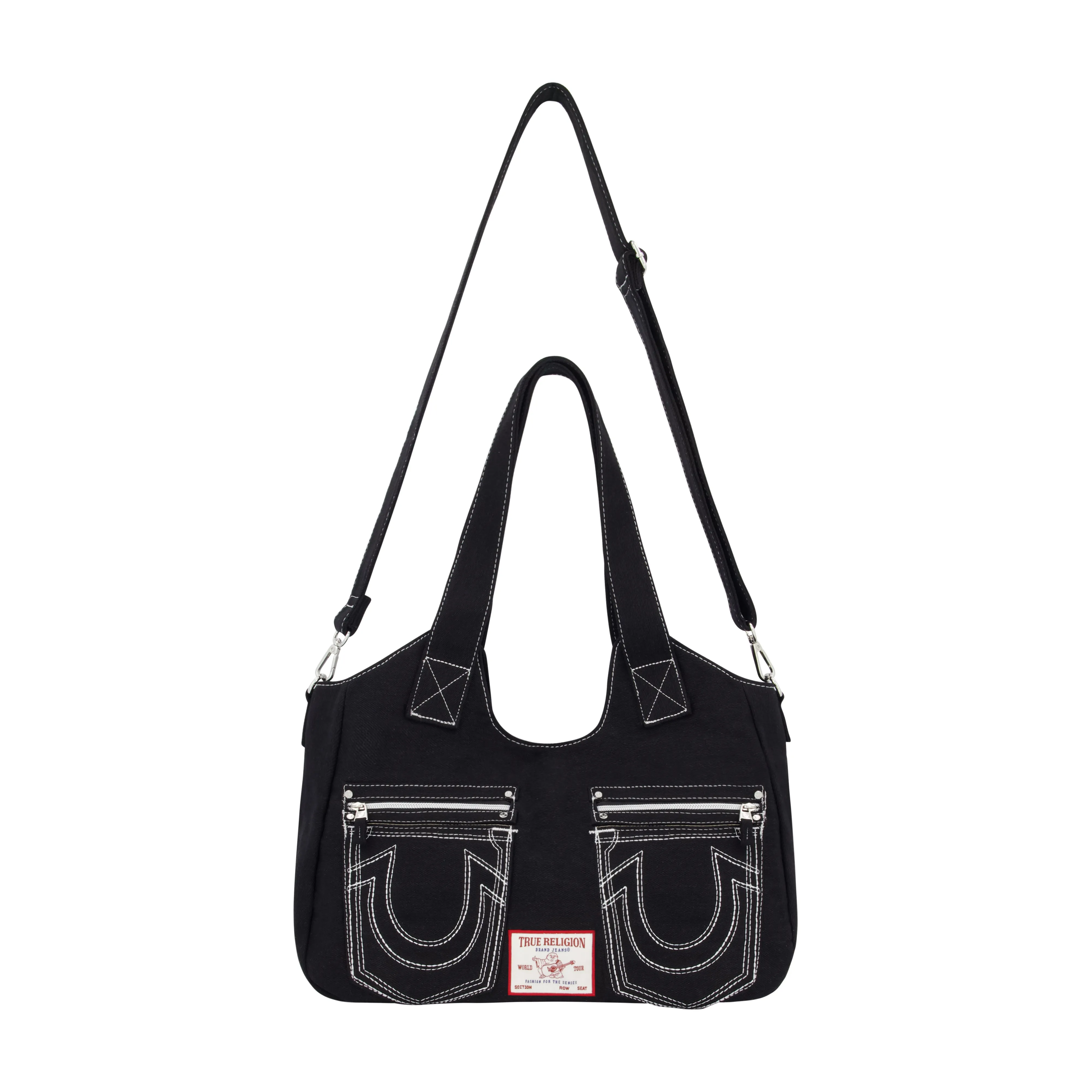 True Religion Horseshoe Stitch BLACK Satchel