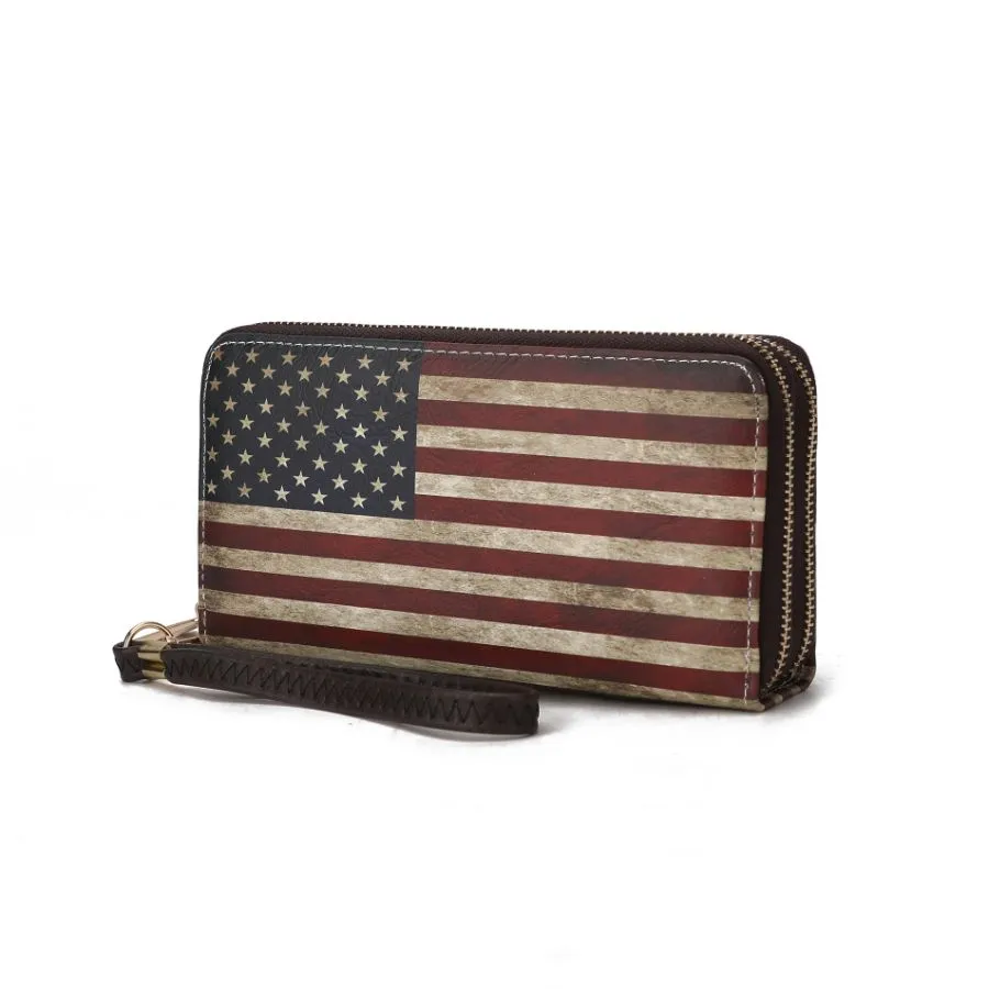 Uriel Vegan Leather Women’s FLAG Wristlet Wallet