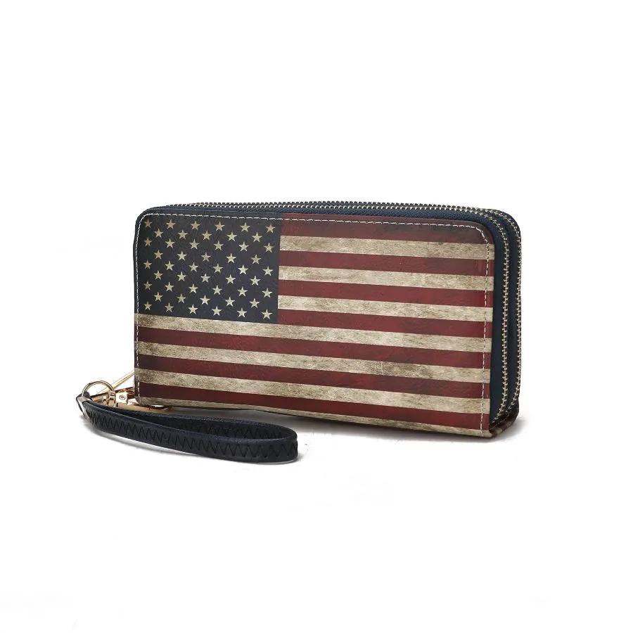 Uriel Vegan Leather Women’s FLAG Wristlet Wallet