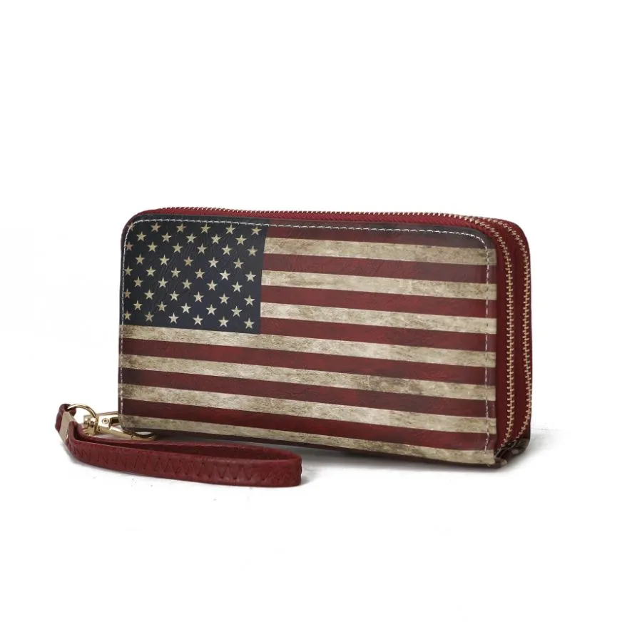 Uriel Vegan Leather Women’s FLAG Wristlet Wallet