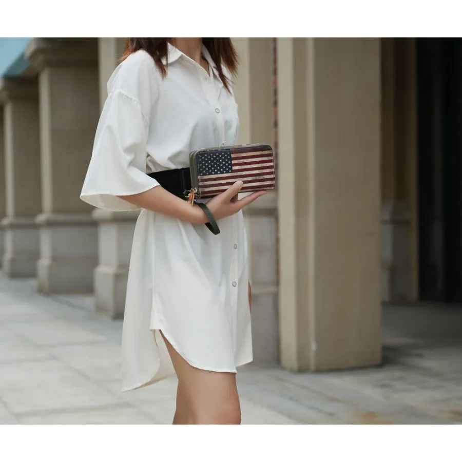 Uriel Vegan Leather Women’s FLAG Wristlet Wallet