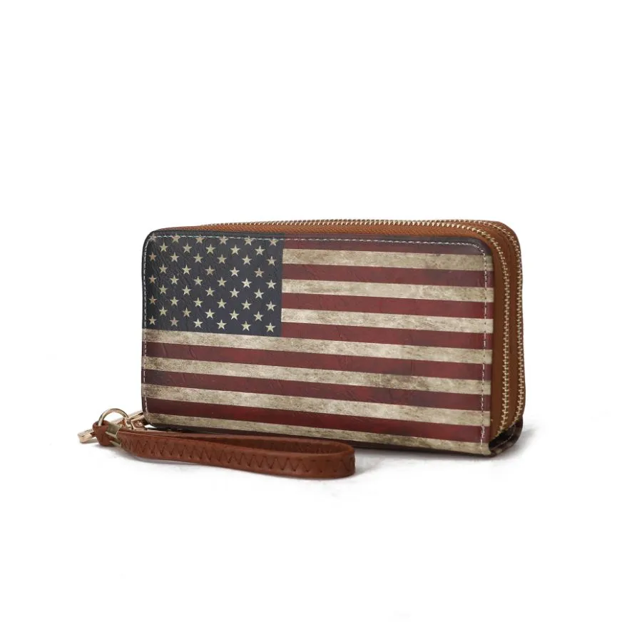 Uriel Vegan Leather Women’s FLAG Wristlet Wallet