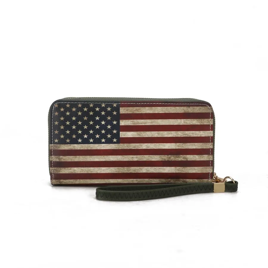 Uriel Vegan Leather Women’s FLAG Wristlet Wallet
