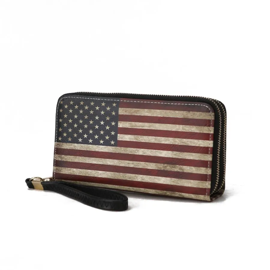 Uriel Vegan Leather Women’s FLAG Wristlet Wallet