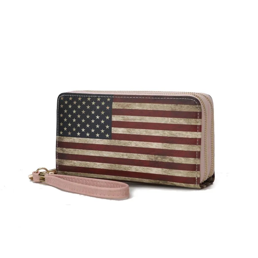 Uriel Vegan Leather Women’s FLAG Wristlet Wallet