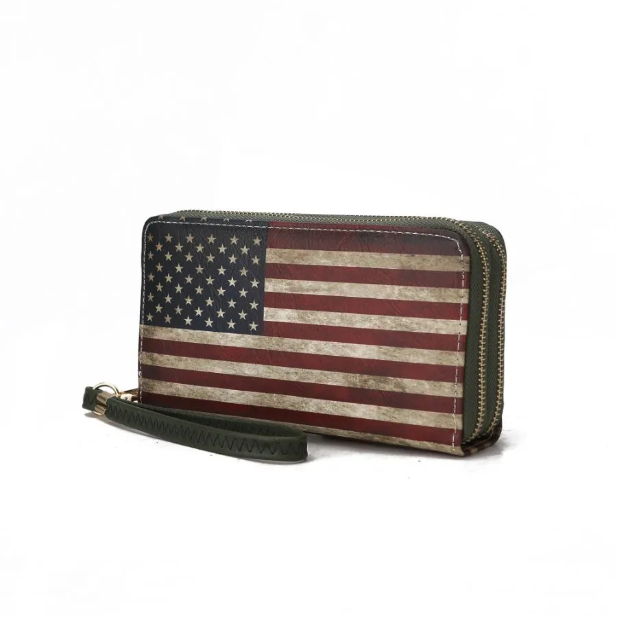 Uriel Vegan Leather Women’s FLAG Wristlet Wallet