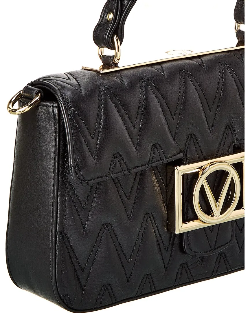 Valentino by Mario Valentino Florence D Plate Leather Shoulder Bag