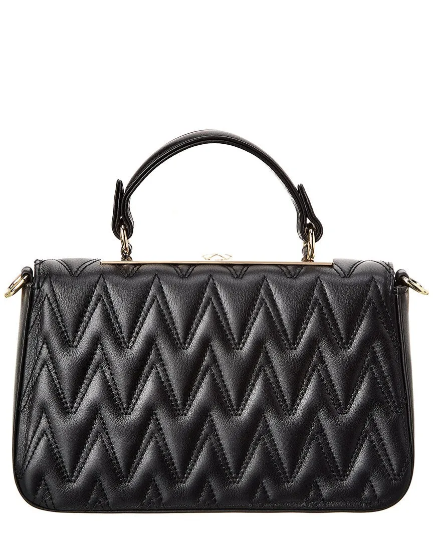 Valentino by Mario Valentino Florence D Plate Leather Shoulder Bag