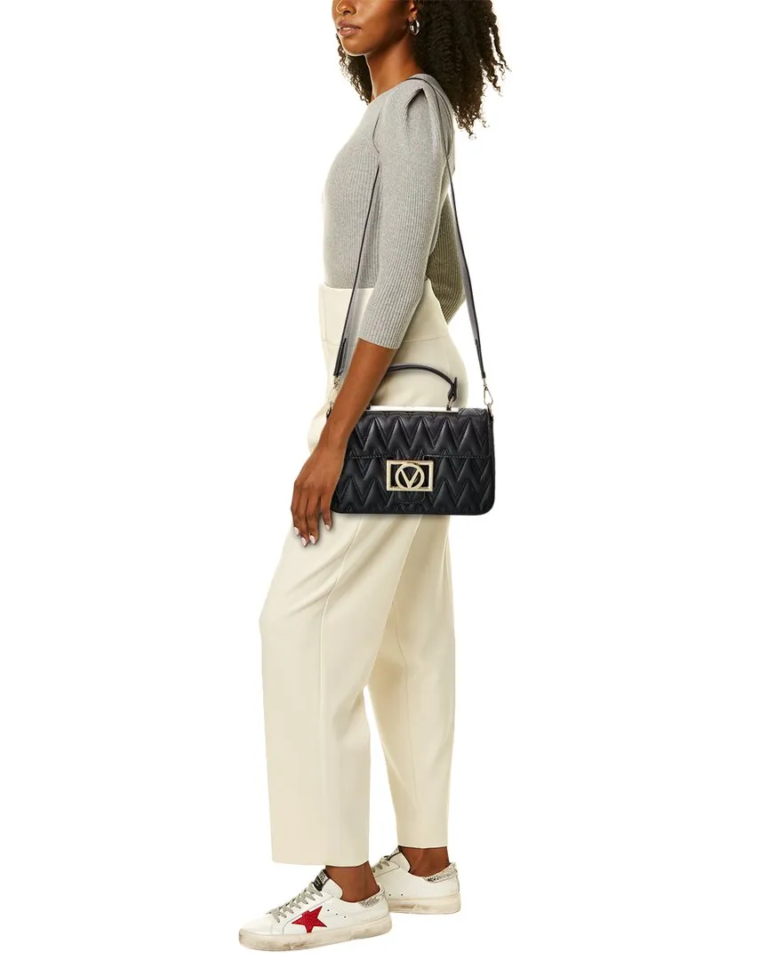 Valentino by Mario Valentino Florence D Plate Leather Shoulder Bag