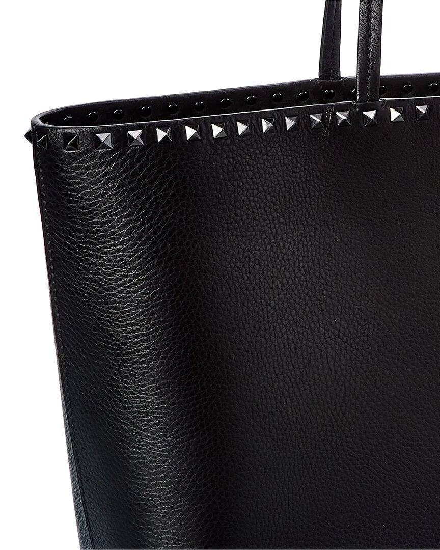 Valentino Rockstud Large Grainy Leather Shopper Tote