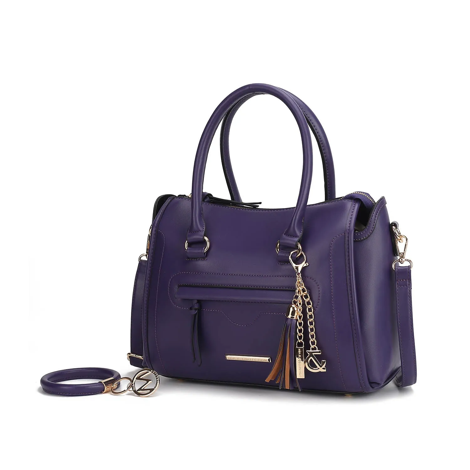 Valeria Satchel Handbag with Keyring