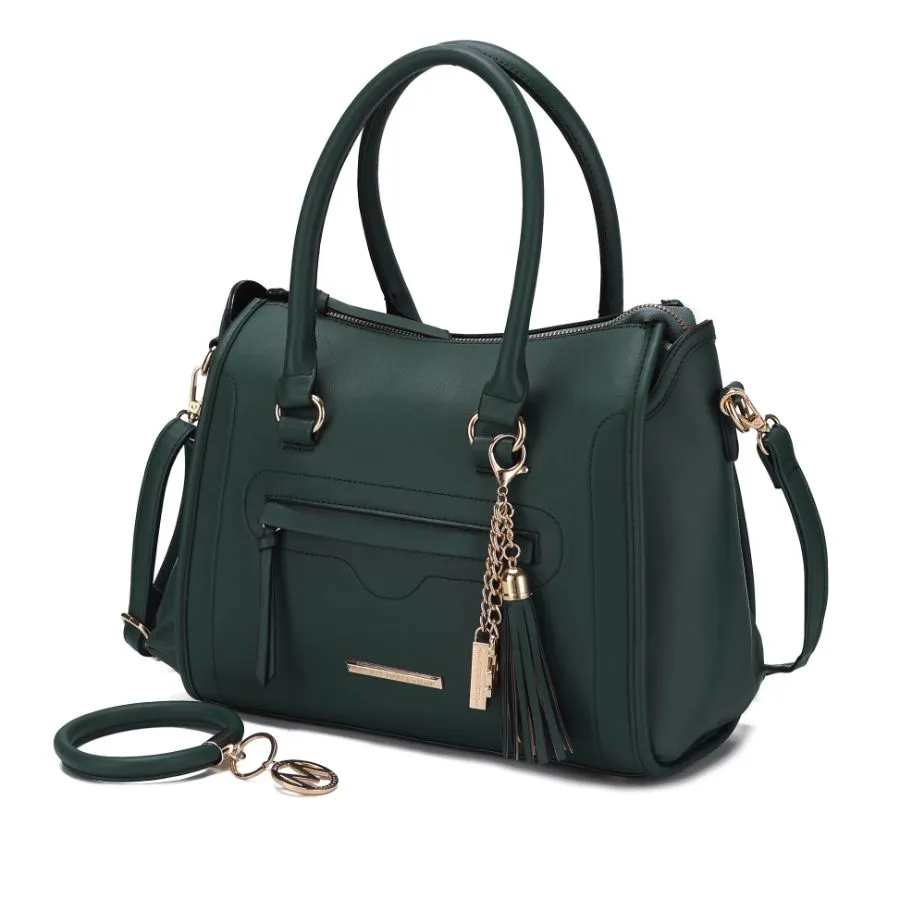 Valeria Satchel Handbag with Keyring