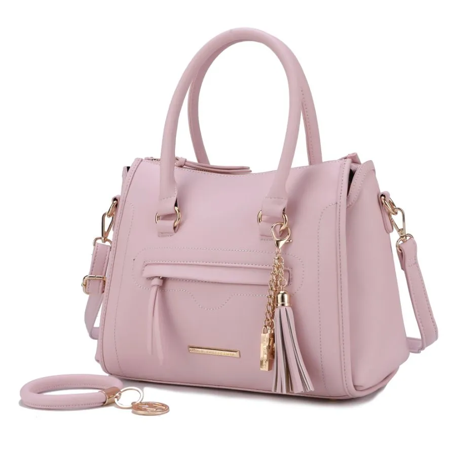 Valeria Satchel Handbag with Keyring