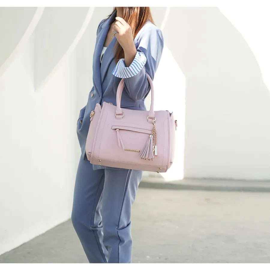 Valeria Satchel Handbag with Keyring
