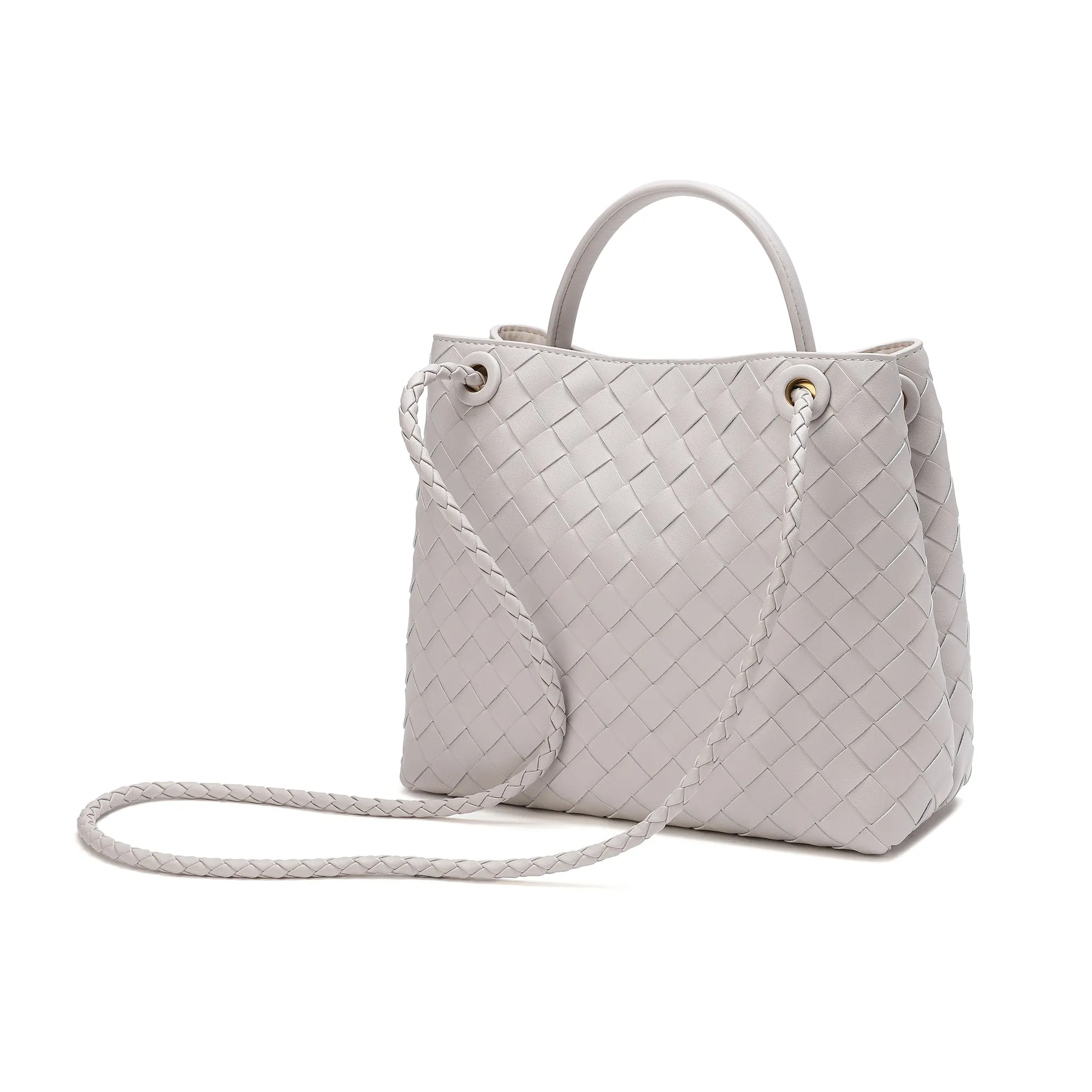 Woven Leather Top-handle/ Shoulder Bag