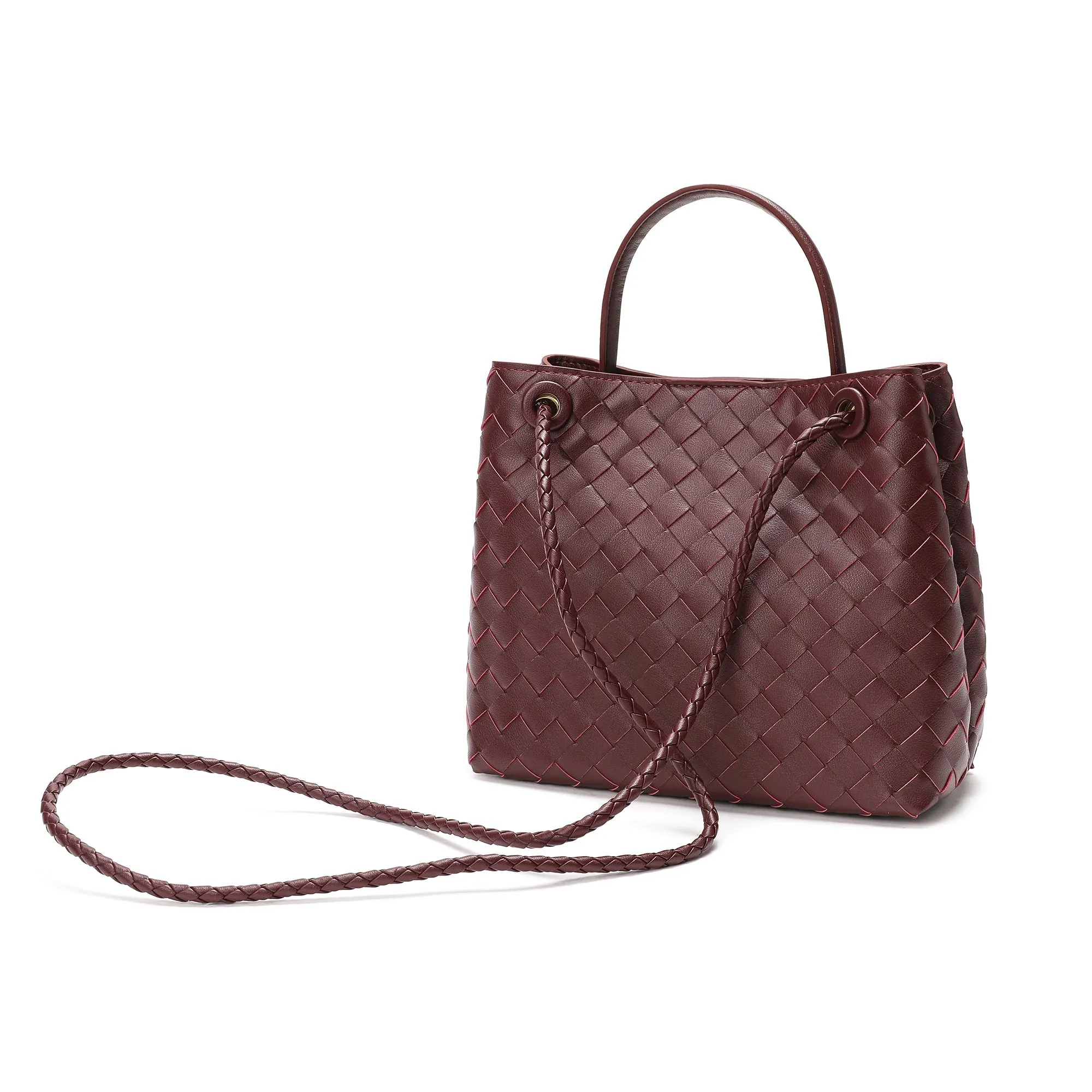Woven Leather Top-handle/ Shoulder Bag