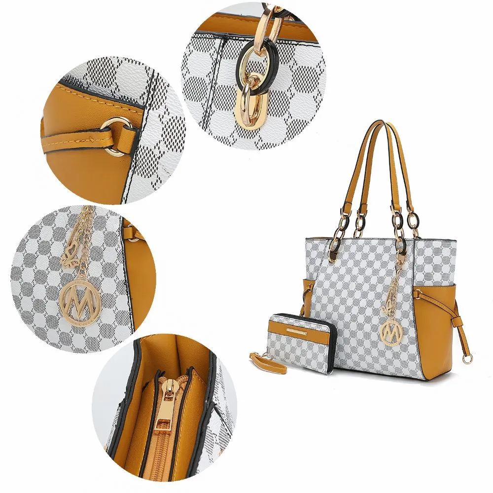 Xenia Circular Print Tote Bag with Wallet - 2 pieces